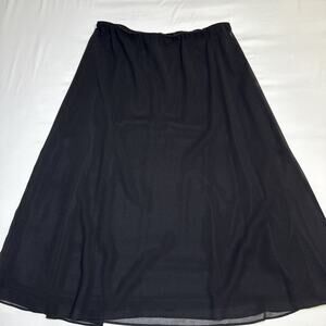 VTG Alex Evenings Womens XL Midi Chiffon Layered Skirt Pull On Comfort Black EUC